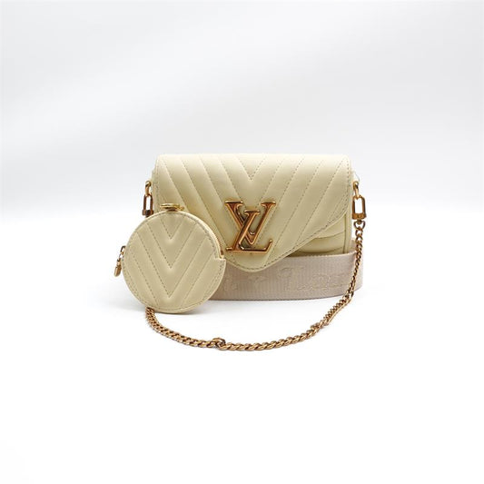 Pre-owned Louis Vuitton New Wave Yellow Calfskin Shoulder Bag-HZ