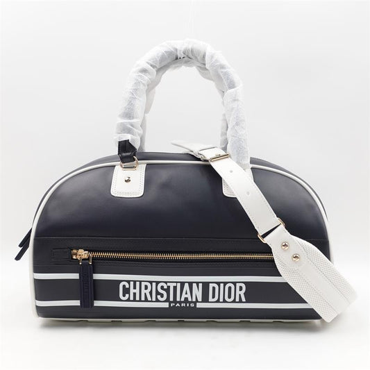 Pre-owned Dior Black & White Calfskin Crossbody-TS