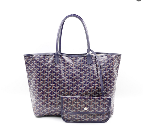 Pre-owned Goyard Artois Blue Coated Canvas Tote Bag