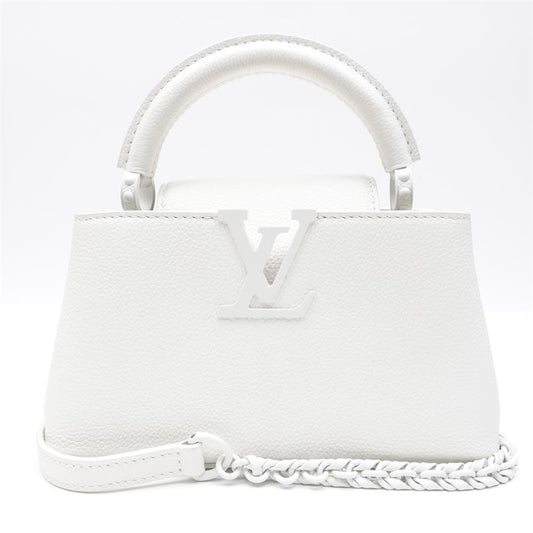 Louis Vuitton Capucines Mini White Calfskin Shouler Bag