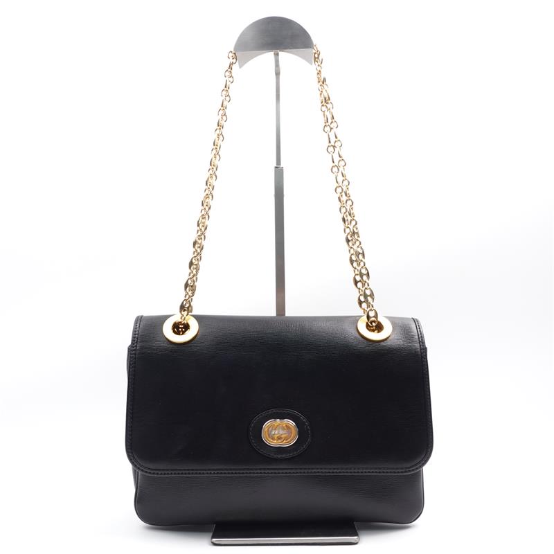 Pre-owned GUCCI Black Calfskin Shoulder Bag-HZ