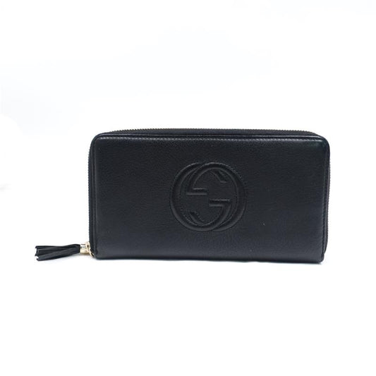 【DEAL】Pre-owned Gucci Black Calfskin Long Wallet