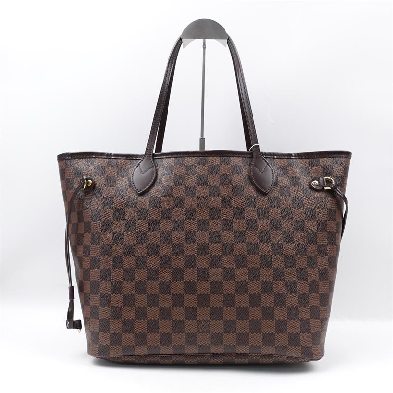 Pre-owed Louis Vuitton Neverfull Damier Ebene MM Coated Canvas Shoulder Bag-TS