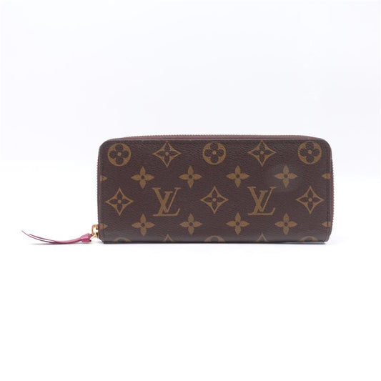 Pre-owned Louis Vuitton Clemence Monogram Brown Coated Canvas Wallet