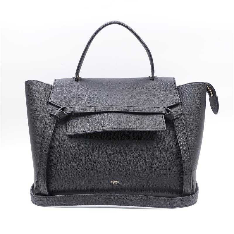 Pre-owned CELINE Belt mini Black Calfskin Shoulder Bag