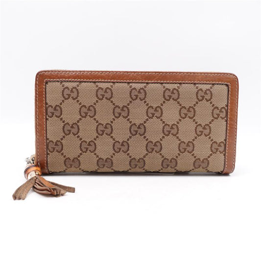 【DEAL】Pre-owned Gucci Brown Canvas Long Wallet-TS
