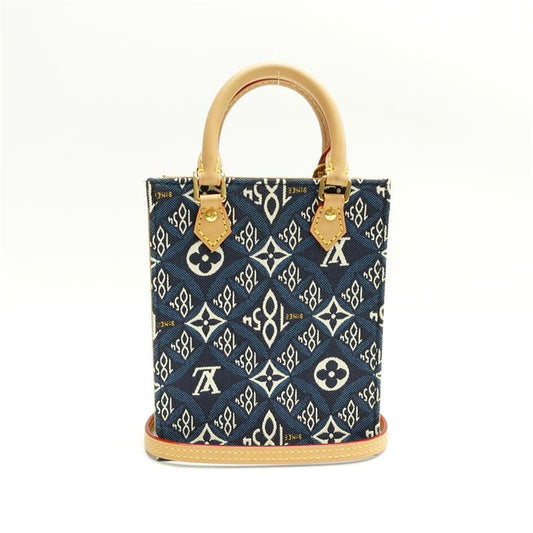 【DEAL】Pre-owned Louis Vuitton 1854 Petit Sac Plat GG Canvas Blue Crossbody Bag-HZ