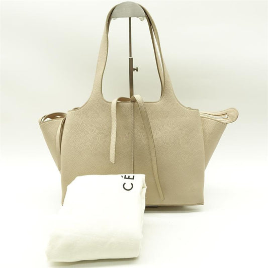 Pre-owned Celine Tri-Fold White Calfskin Tote