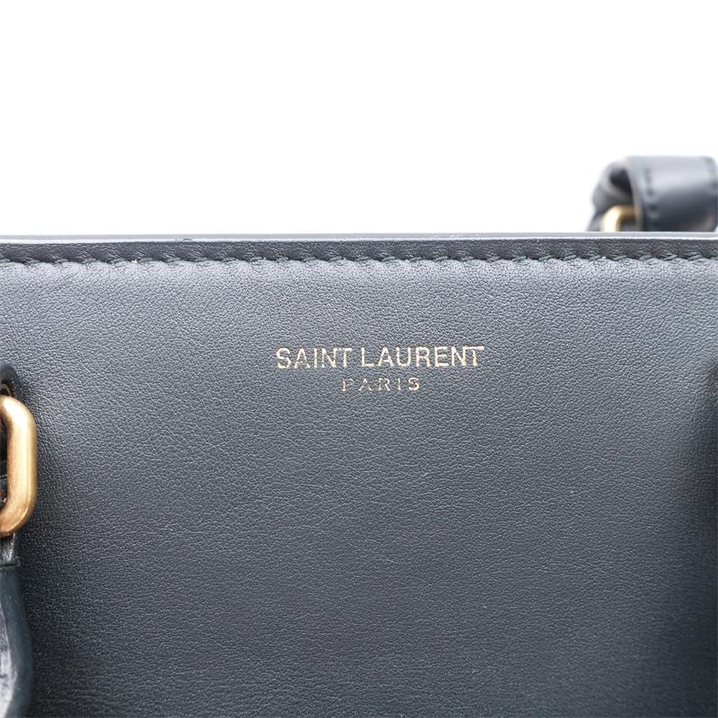 【Deal】Pre-owned Saint Laurent Dark Green Calfskin Shoulder Bag-TS