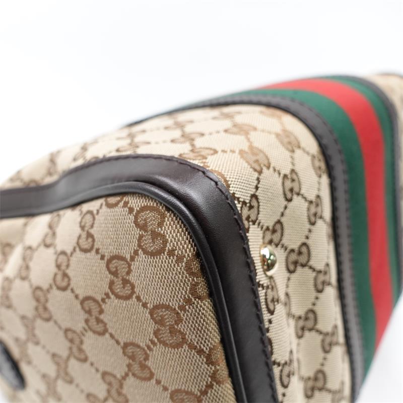 Pre-owned Gucci Ophidia Boston Canvas Shoulder Bag