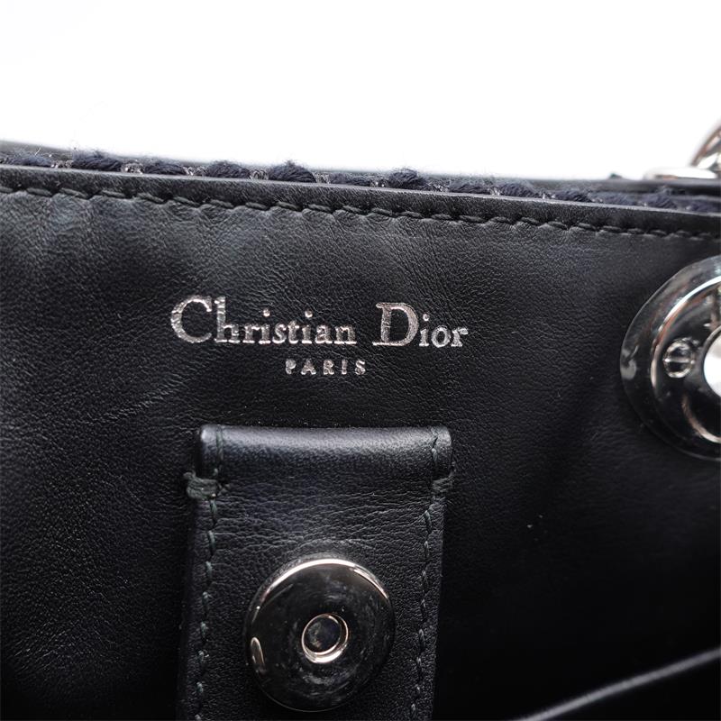 Pre-owned Dior VIP Small Metallic Tweed Shoulder Bag