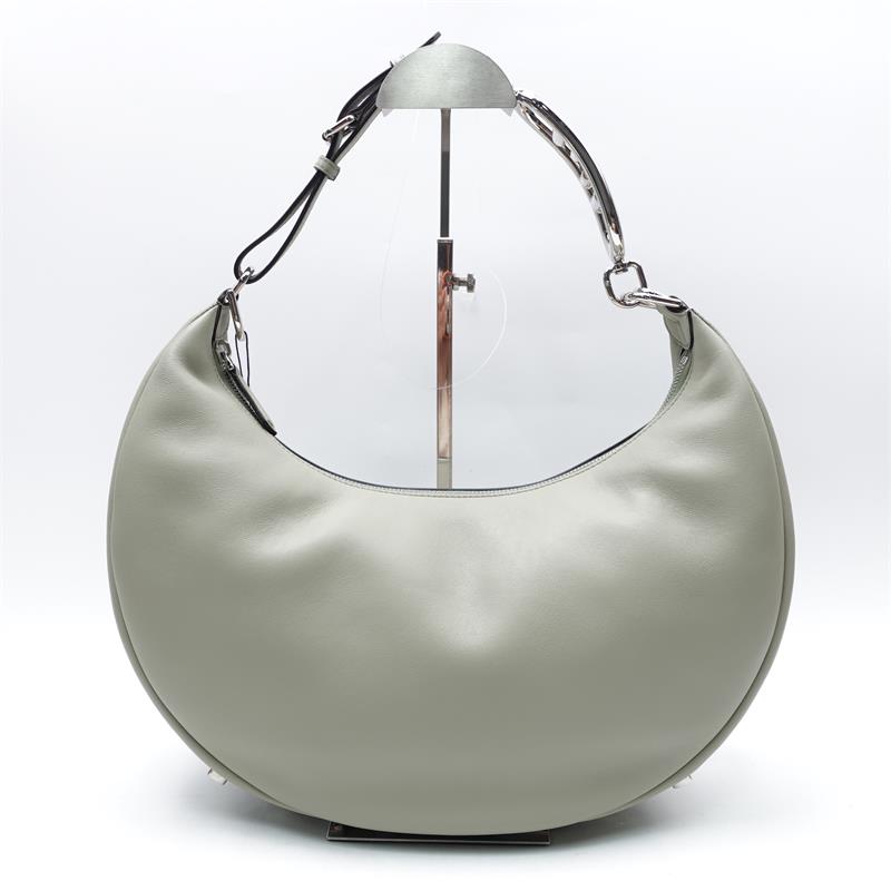 Pre-owned Fendi Graphy Green Silver Calfskin Shoulder Bag