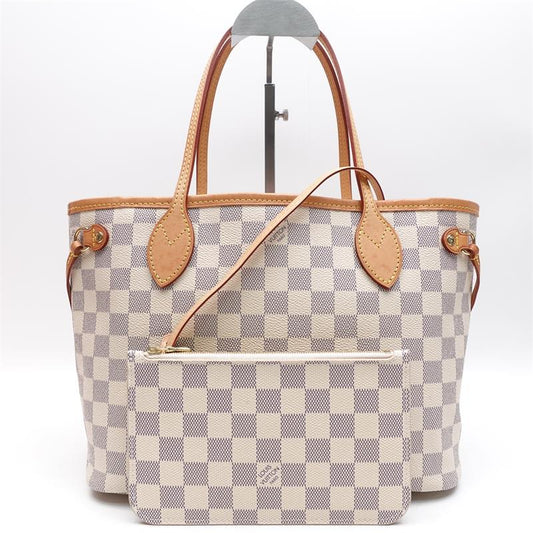 【Deal】Pre-owned Louis Vuitton Neverfull White Coated Canvas Tote-HZ