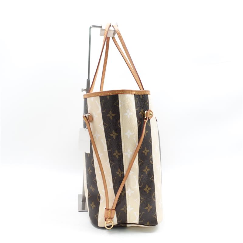 Pre-owned Louis Vuitton Neverfull MM Cream & Brown Monogram Tote