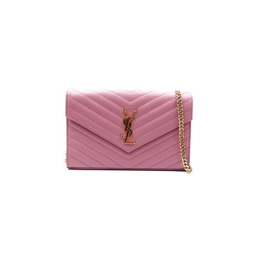 Pre-owned Saint Laurent Pink Calfskin Shoulder Bag