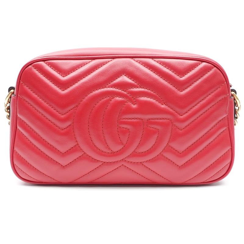 [Deal] Pre-owned Gucci Red Marmont Calfskin Shoulder Bag