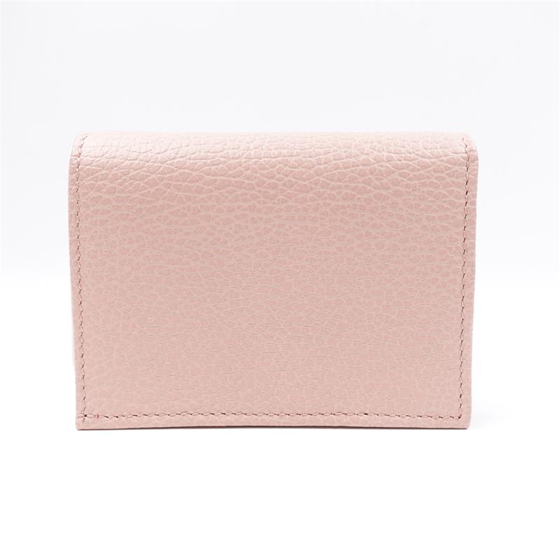 Pre-owned Gucci Pink GG Calfskin Short Wallet