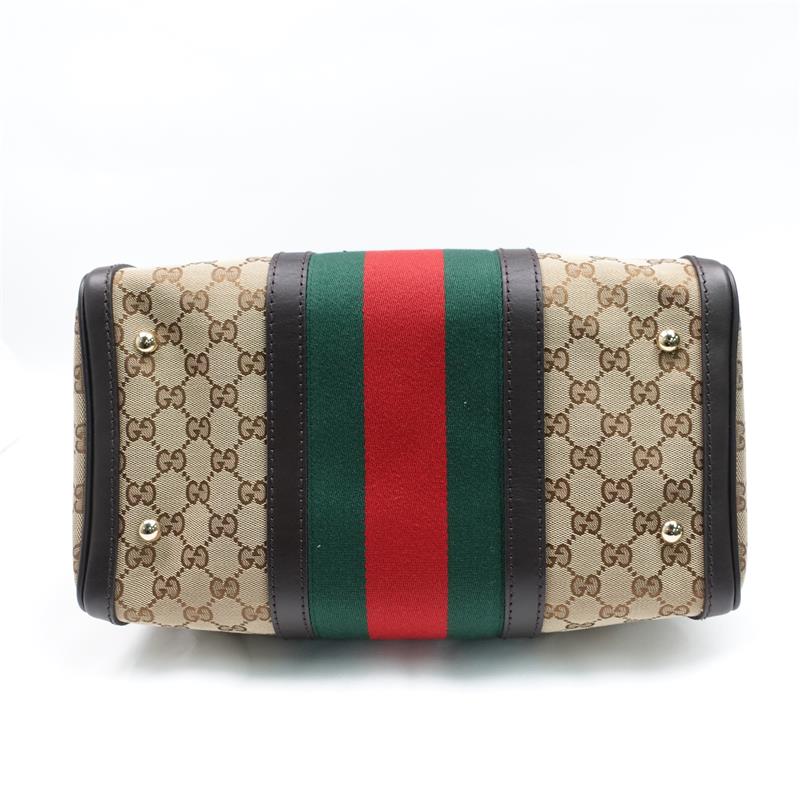 Pre-owned Gucci Ophidia Boston Canvas Shoulder Bag