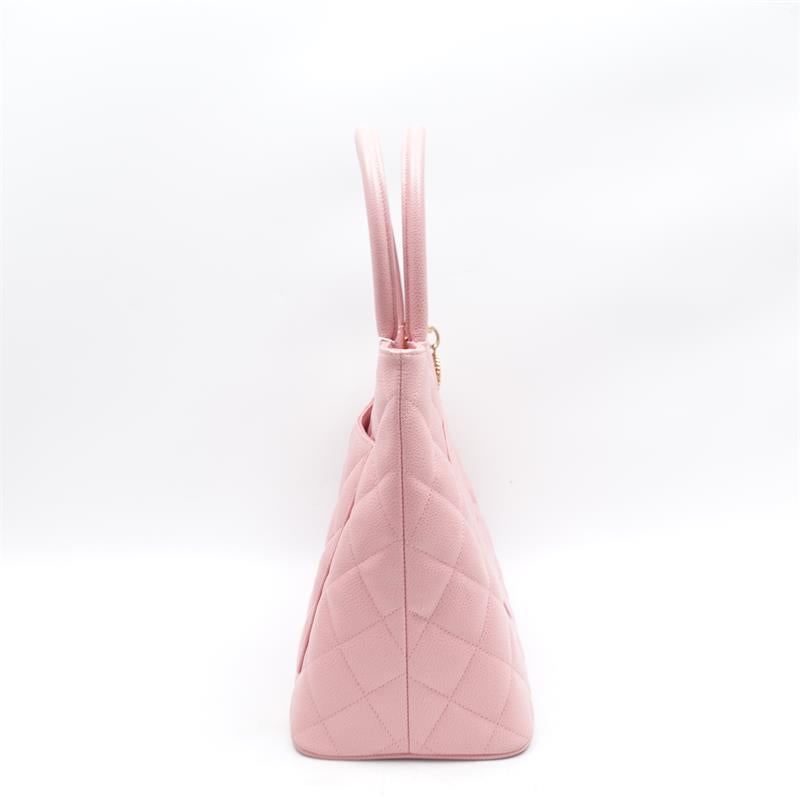 Pre-owned Chanel Hilton Pink Calfskin Handle Bag-TS