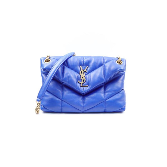 Saint Laurent Loulou Blue Lambskin Shoulder Bag