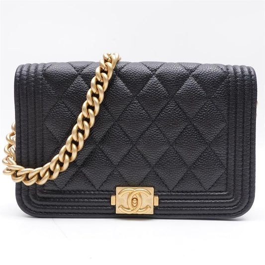 Pre-owned Chanel Leboy Black&Gold Calfskin Shoulder Bag