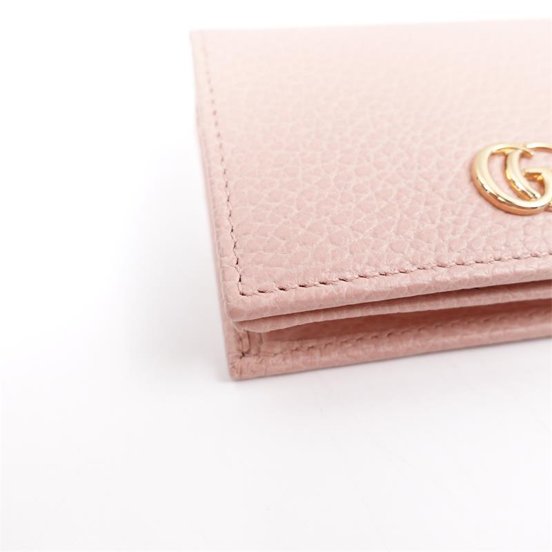 Pre-owned Gucci Pink GG Calfskin Short Wallet