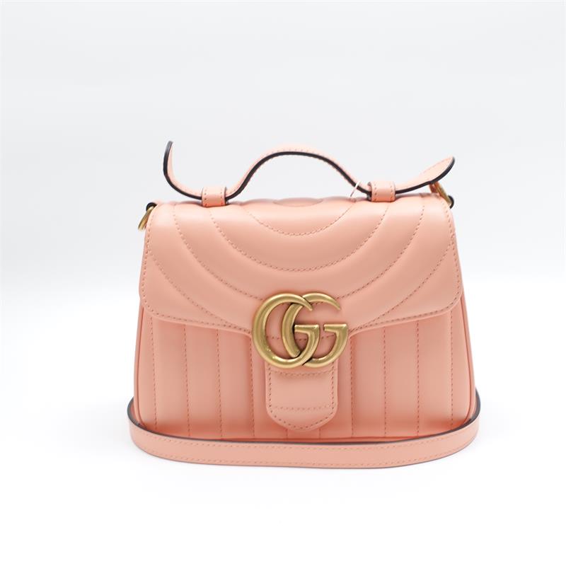 Pre-owned Gucci Pink Marmont Calfskin Shoulder Bag