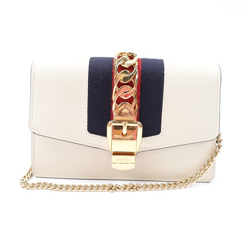 【DEAL】Gucci Sylvie Mini White Calfskin Cross Body Bag