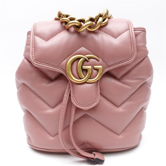 Pre-owned Gucci GG Marmont Mini Dusty Pink Calfskin Backpack