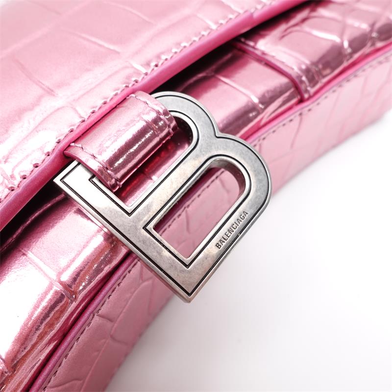 Pre-owned Balenciaga Hourglass Pink Vernis Shoulder Bag