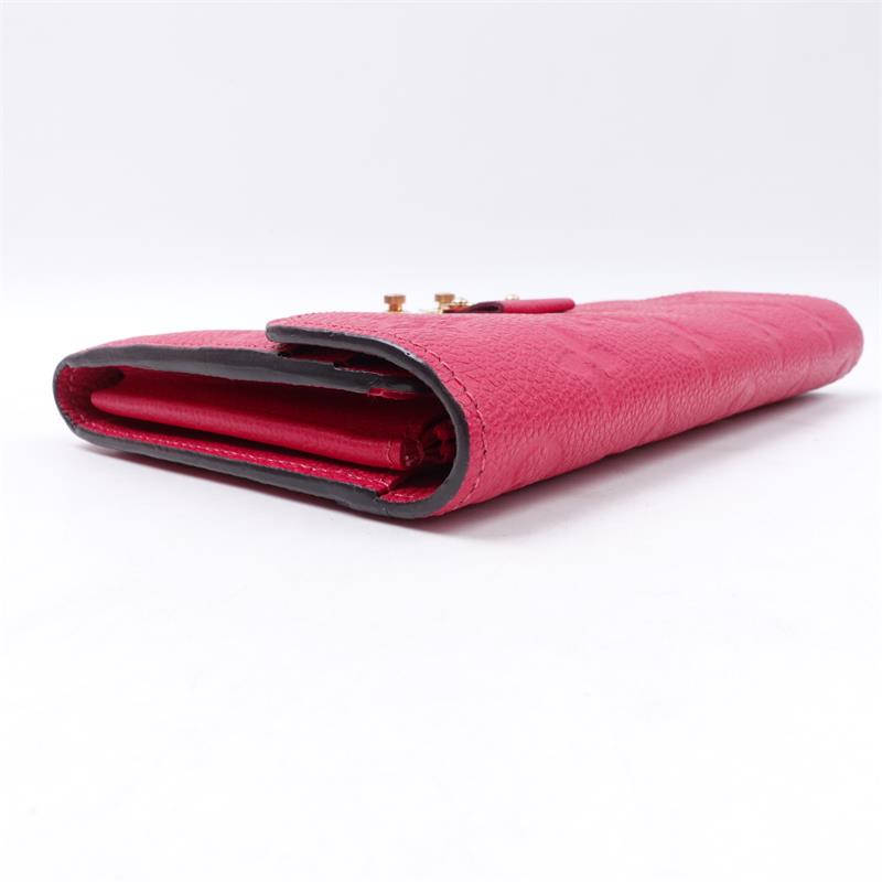 Pre-owned Louis Vuitton Pink Calfskin Long Wallet