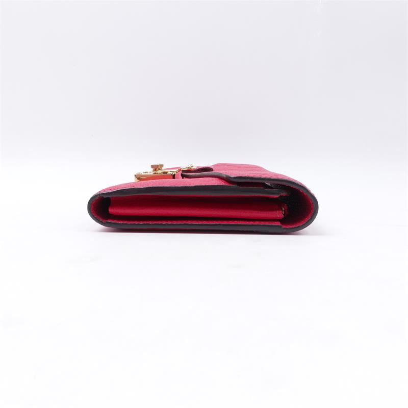 Pre-owned Louis Vuitton Pink Calfskin Long Wallet