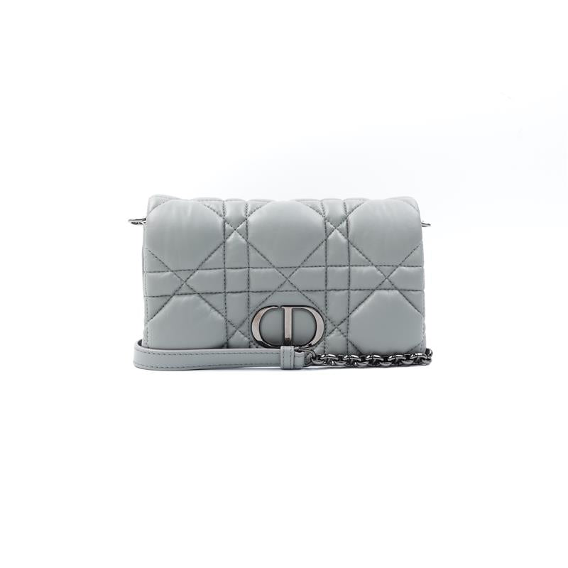 Pre-owned Dior Caro Grey Lambskin Shoulder Bag - HZ