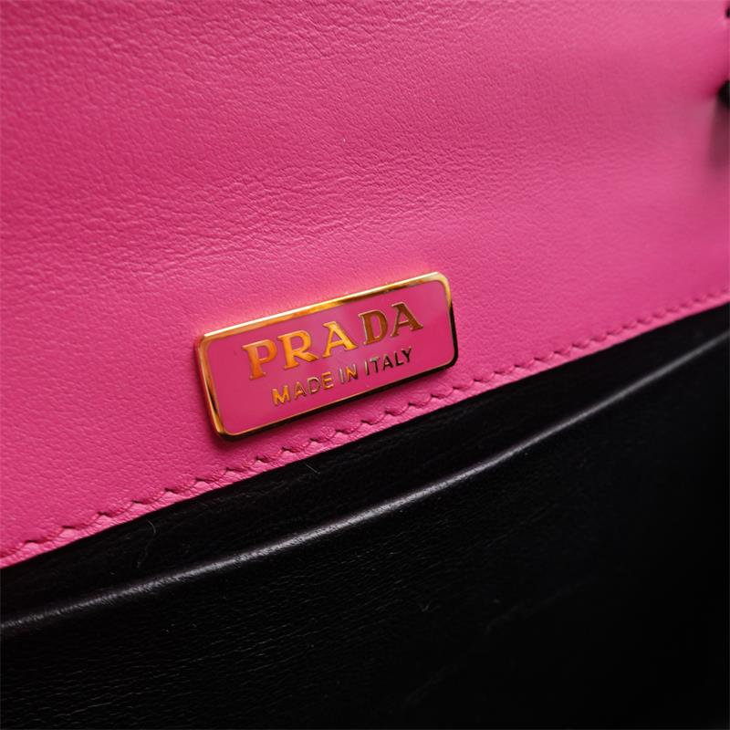 Pre-owned Prada Cahier Calfskin Shoulder Bag-TS