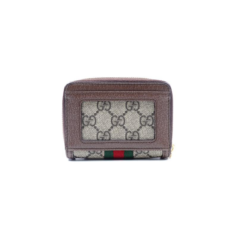 Pre-owned Gucci Ophidia Brown Coated Canvas Wallet