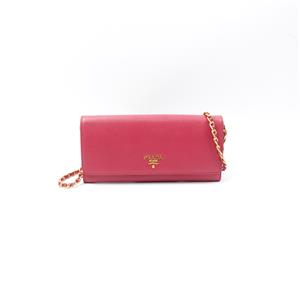 【Deal】Pre-owned Prada Pink Calfskin Wallet on Chain-HZ