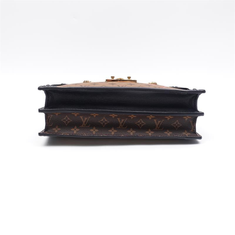 【DEAL】Louis Vuitton Trunk Clutch Monogram Reverse Coated Canvas Shoulder Bag - HZ