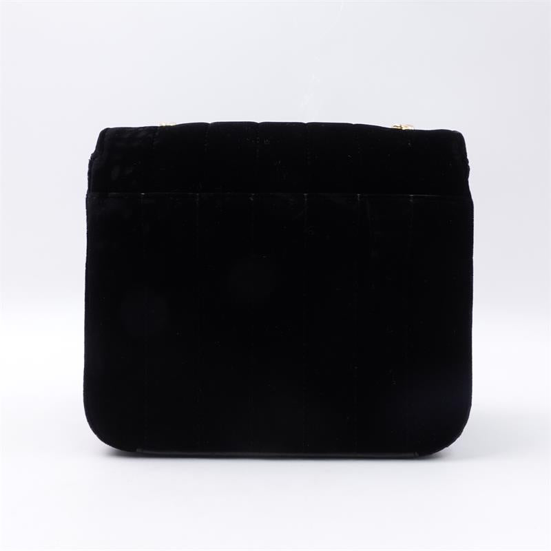 Saint Laurent Black Velvet Cross Body Bag