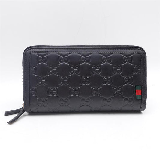 Pre-owned Gucci GG Embossed Black Calfskin Long Wallet-HZ