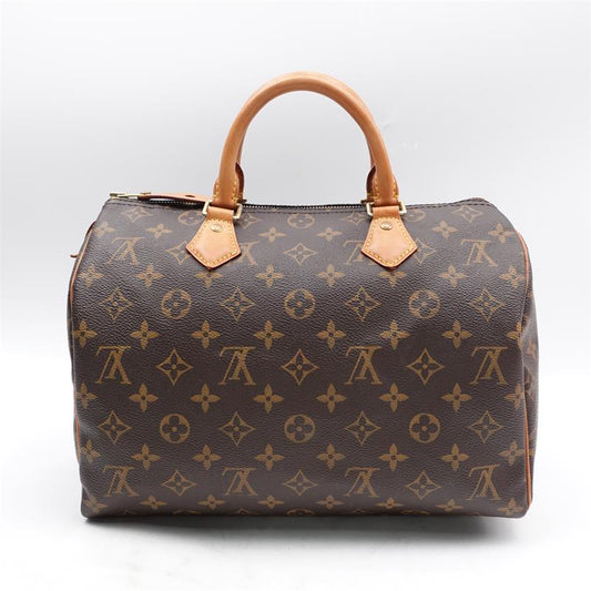 Pre-owned Louis Vuitton Speedy Brown Monogram Handle Bag-HZ