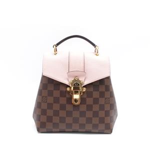 【DEAL】Pre-owned Louis Vuitton Coated Canvas Backpacks Clapton Damier Ebene/Pink Backpack-HZTT