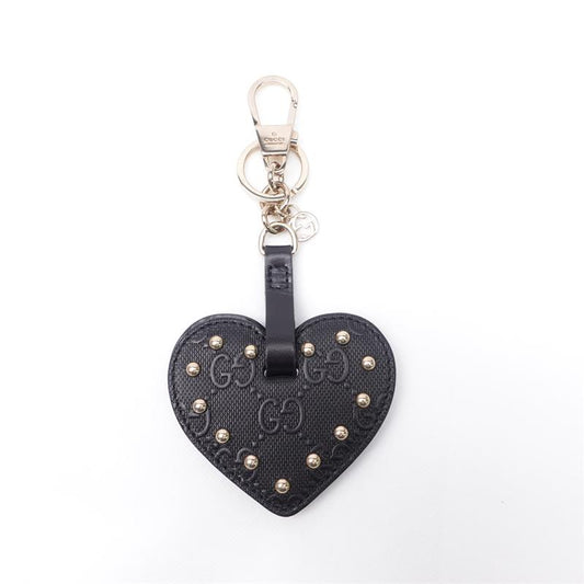 Pre-owned Gucci Black Heart Calfskin Charm