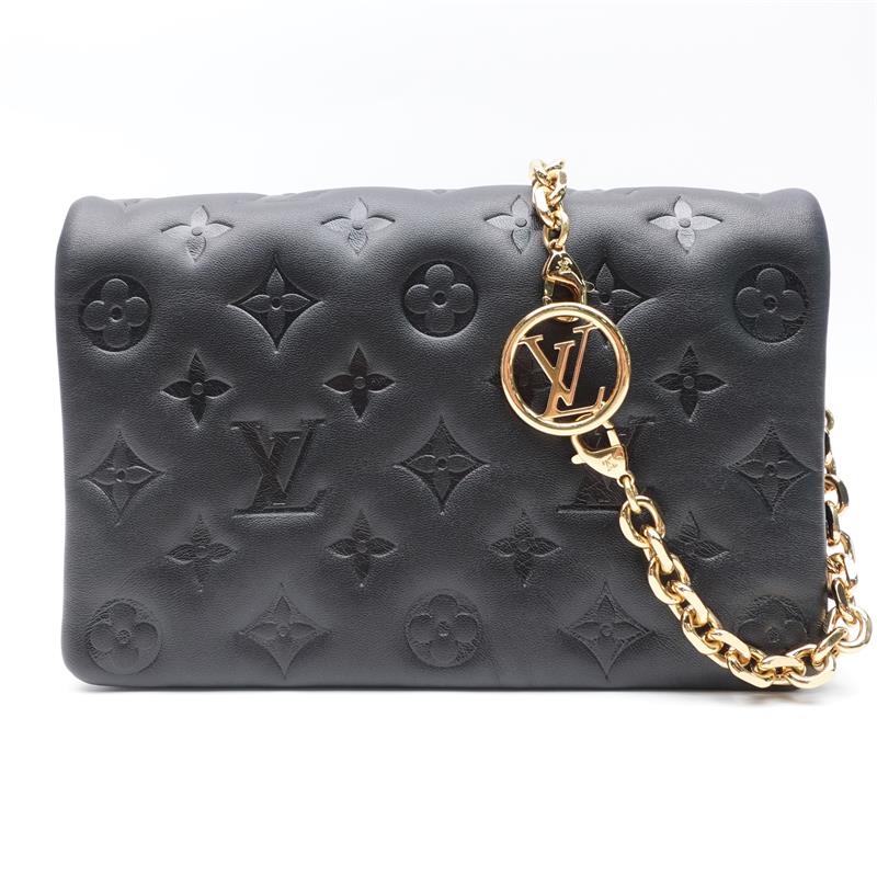 Pre-owned Louis Vuitton Black Coussin Lambskin Shoulder Bag