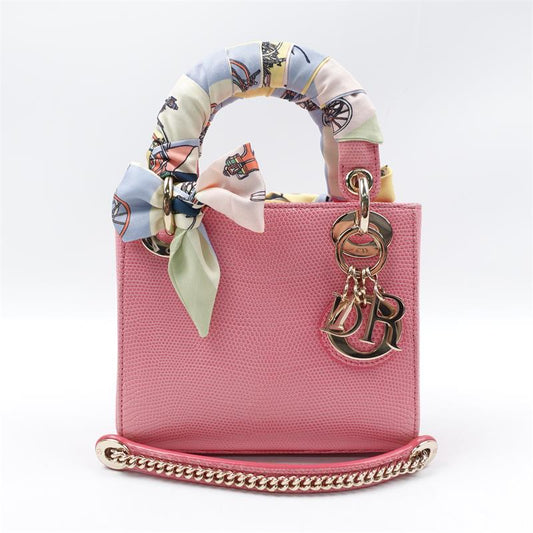 Dior Lady Pink Lizard Handbag