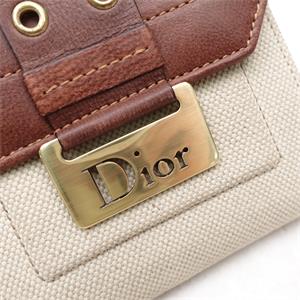 Pre-owned DIOR Canvas Small Leather Goods Small Leather Good Beige Wallet-HZTT