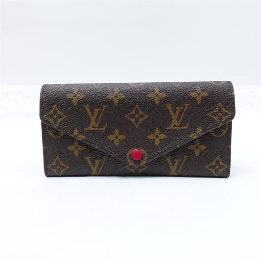 Pre-owned Louis Vuitton Sarah Brown Monogram Coated Canvas Long Wallet