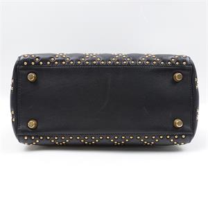 【DEAL】Pre-owned DIOR Calfskin Shoulder Bags Lady Medium Black With Studded Shoulder Bag-HZTT