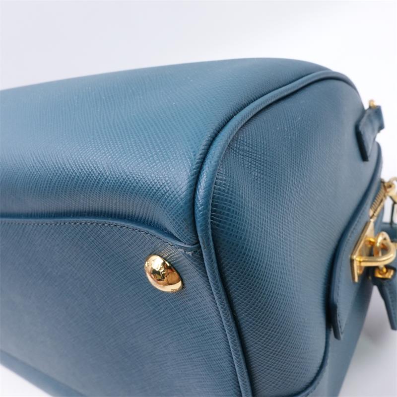 【DEAL】Pre-owned Prada Teal Saffiano Shoulder Bag