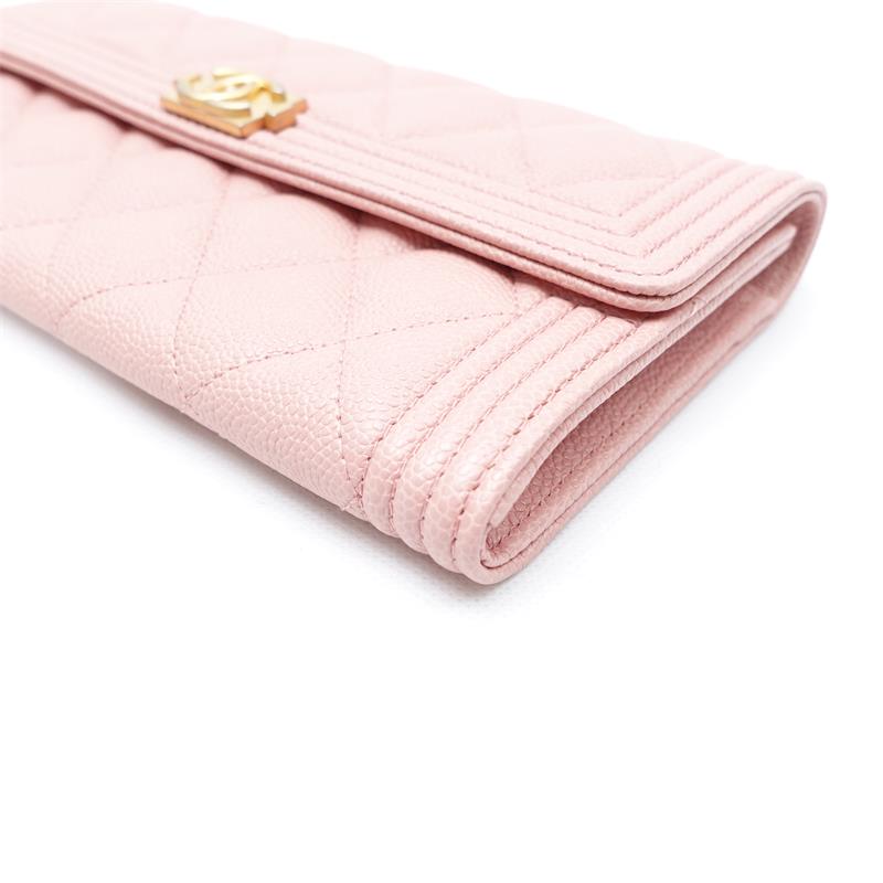 Pre-owned Chanel Leboy Pink Caviar Wallet