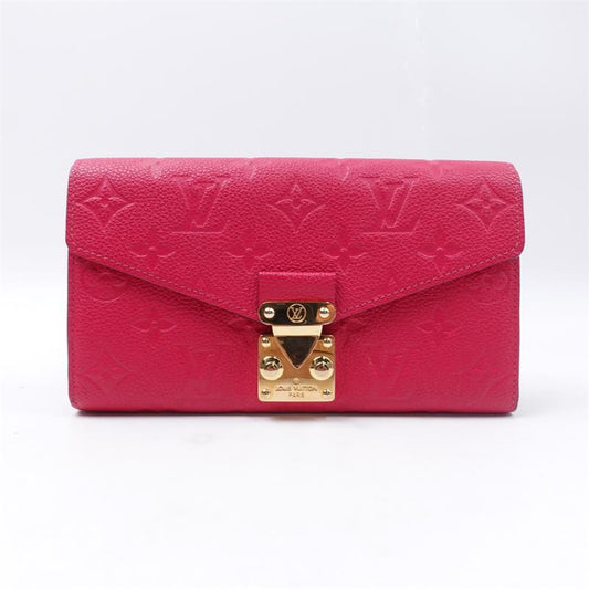 Pre-owned Louis Vuitton Pink Calfskin Long Wallet